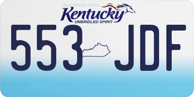 KY license plate 553JDF