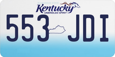 KY license plate 553JDI