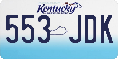 KY license plate 553JDK