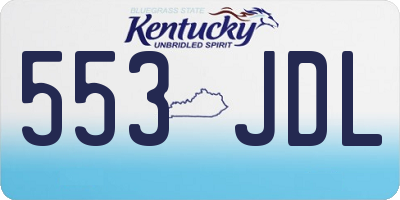 KY license plate 553JDL
