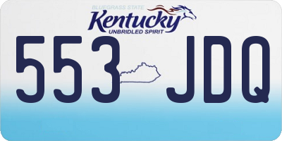 KY license plate 553JDQ