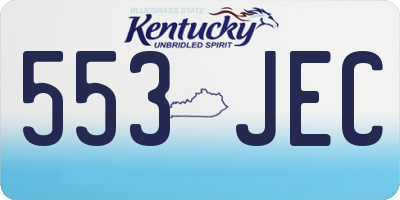 KY license plate 553JEC