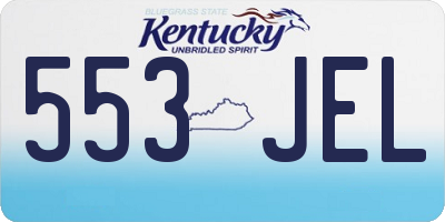 KY license plate 553JEL