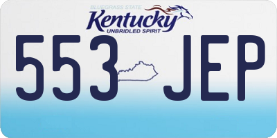 KY license plate 553JEP