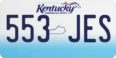 KY license plate 553JES