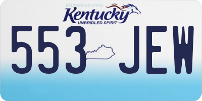 KY license plate 553JEW