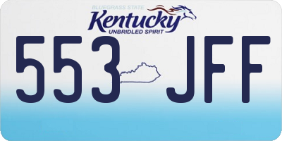 KY license plate 553JFF