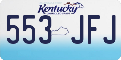 KY license plate 553JFJ