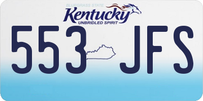 KY license plate 553JFS