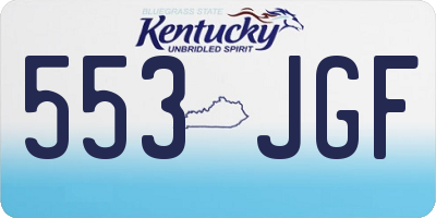 KY license plate 553JGF