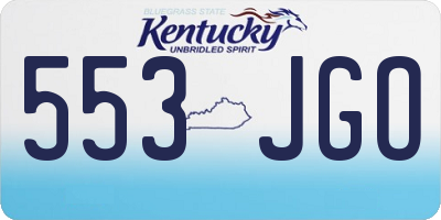 KY license plate 553JGO