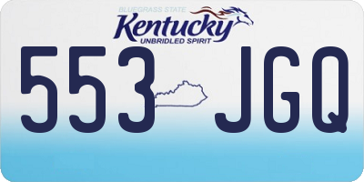 KY license plate 553JGQ