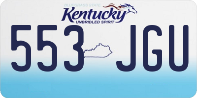 KY license plate 553JGU