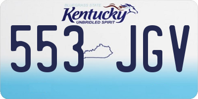 KY license plate 553JGV