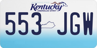 KY license plate 553JGW