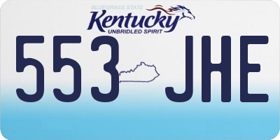 KY license plate 553JHE