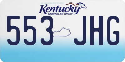 KY license plate 553JHG
