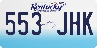 KY license plate 553JHK