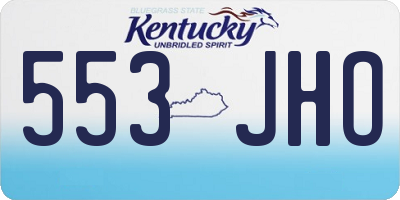 KY license plate 553JHO