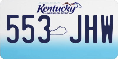 KY license plate 553JHW