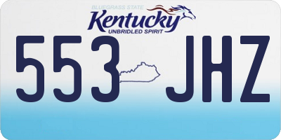 KY license plate 553JHZ