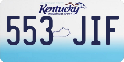 KY license plate 553JIF