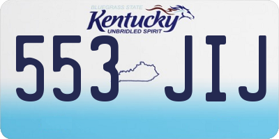 KY license plate 553JIJ