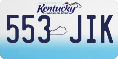 KY license plate 553JIK
