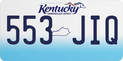 KY license plate 553JIQ