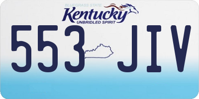 KY license plate 553JIV
