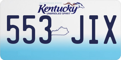 KY license plate 553JIX