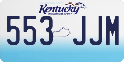 KY license plate 553JJM
