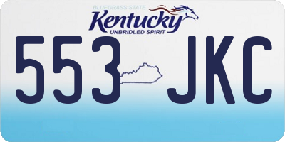 KY license plate 553JKC