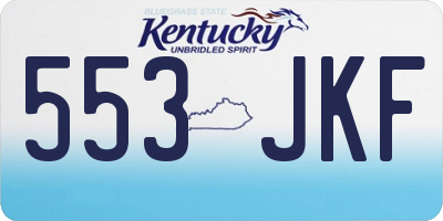 KY license plate 553JKF