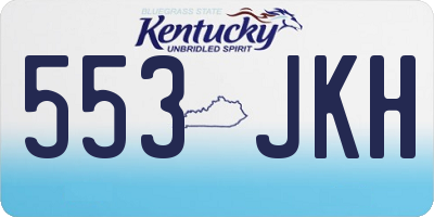 KY license plate 553JKH