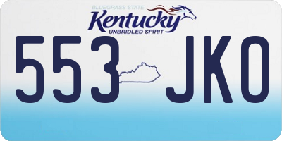 KY license plate 553JKO