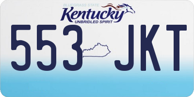 KY license plate 553JKT