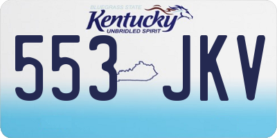 KY license plate 553JKV