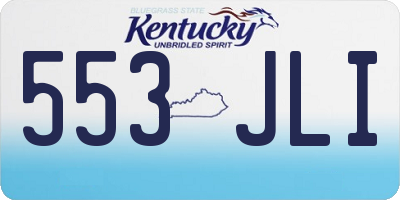 KY license plate 553JLI