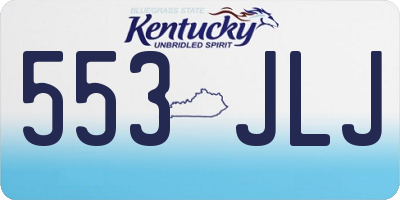 KY license plate 553JLJ