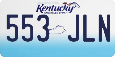 KY license plate 553JLN