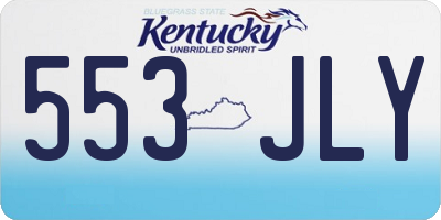 KY license plate 553JLY