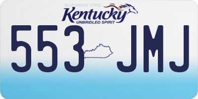 KY license plate 553JMJ
