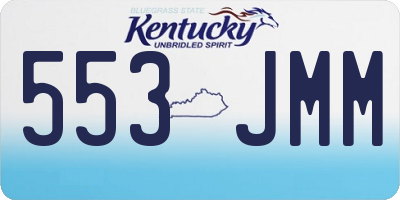 KY license plate 553JMM