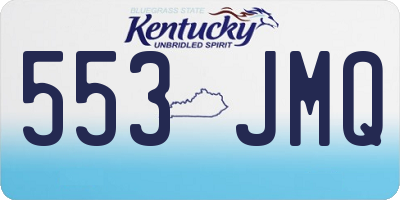 KY license plate 553JMQ