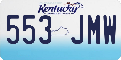 KY license plate 553JMW