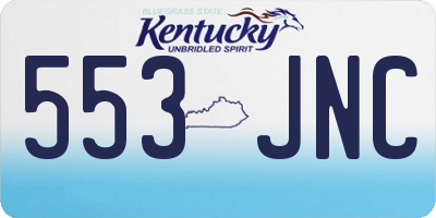KY license plate 553JNC