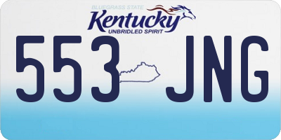 KY license plate 553JNG