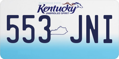 KY license plate 553JNI