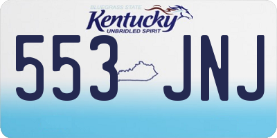 KY license plate 553JNJ